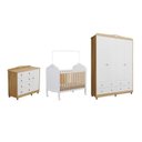 Ver imagem 2 de Quarto de Bebê Berço Guarda Roupa e Cômoda Maya Clássico Espresso Móveis Branco/Amêndoa/Brilho