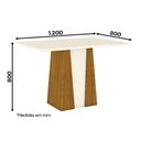 Ver imagem 4 de Mesa de Jantar Orus 120 Cm Tampo Reto Nature Off White com 4 Cadeiras Vita Linho - Henn
