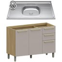 Ver imagem 1 de Balcão de Cozinha com Pia Inox 120cm Mirella Freijó/cinammon L01 - Mpozenato