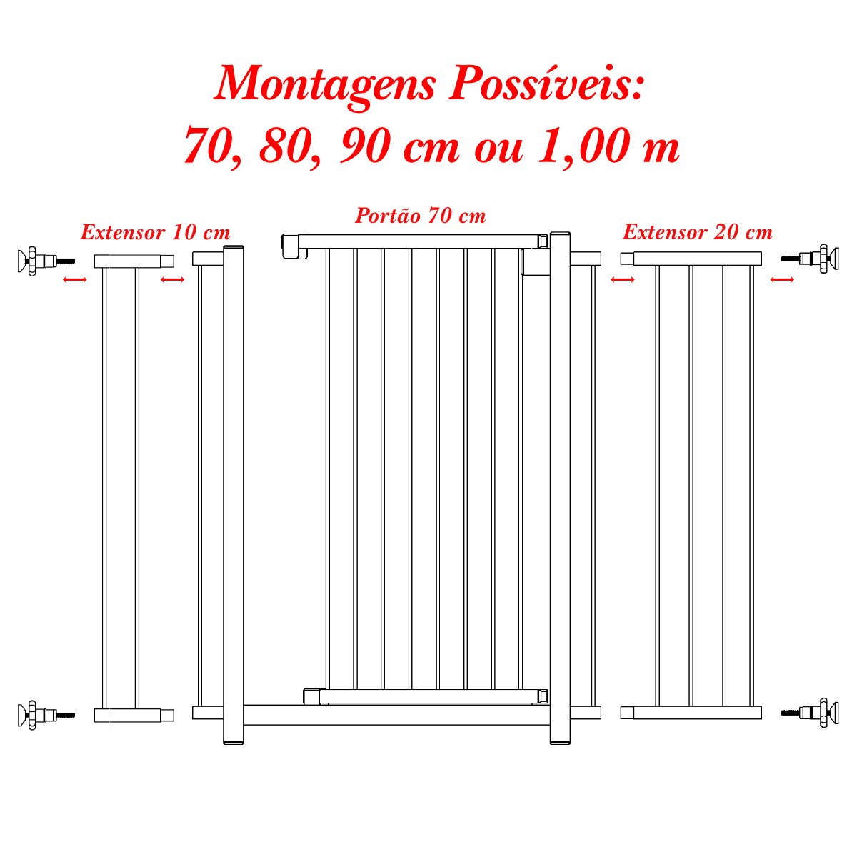 GRADE PORTÃO DIVISOR AMBIENTE MULTIGRADE 68 A 103 CM PRETO - 3