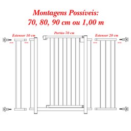 GRADE PORTÃO DIVISOR AMBIENTE MULTIGRADE 68 A 103 CM PRETO - 3