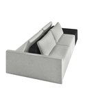 Ver imagem 5 de Sofá Ilha Modulado Milos 232cm Puff Lateral Cinza Preto Manchado Linho/pu G33 - Gran Belo