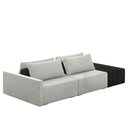 Ver imagem 2 de Sofá Ilha Modulado Milos 232cm Puff Lateral Cinza Preto Manchado Linho/pu G33 - Gran Belo