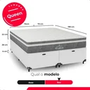 Ver imagem 6 de Cama Box Baú Queen + Colchão Paris Molas Ensacadas Preto Couro Branco/preto