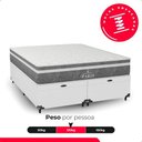 Ver imagem 7 de Cama Box Baú Queen + Colchão Paris Molas Ensacadas Preto Couro Branco/preto