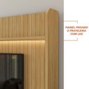 Ver mais imagens de Estante para TV e Home Theater até 70 Polegadas 100% MDF 215cmx195cm Pés em Madeira Maciça Frisado com Tampo Cannes Hannover Fendi