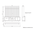 Ver imagem 4 de Estante p/ TV Home Theater até 70 pol 215CMX195CM Pés em Madeira Maciça Frisado Cannes Hannover/Fend