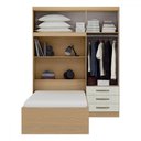 Ver imagem 4 de Guarda-roupa Solteiro Lisboa 4 Portas 3 Gavetas Castanho/off White - Mx Móveis