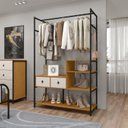 Ver imagem 1 de Modulo Closet Tubular 120cm x 186cm Sevilha Marrom/Preto/Nature/Off White