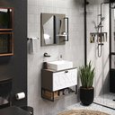 Ver imagem 1 de Conjunto de Banheiro Berton Tune 0,60cm Linen/br Conjunto de Banheiro Berton Tune 0,60cm Linen/br