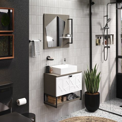 Conjunto de Banheiro Berton Tune 0,60cm Linen/br Conjunto de Banheiro Berton Tune 0,60cm Linen/br