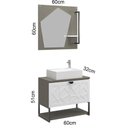 Ver imagem 2 de Conjunto de Banheiro Berton Tune 0,60cm Linen/br Conjunto de Banheiro Berton Tune 0,60cm Linen/br