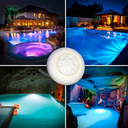 Ver imagem 4 de Kit 4 Luminárias Luzes Coloridas Rgb de 6 Leds 9w 12v Redondas Ip68 Submersível Subaquática para Pis