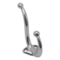Kit 6 Ganchos Duplos de Parede Cabide Vertical Para Roupas - Wp Connect Gancho Duplo Vertical Cromad - 5