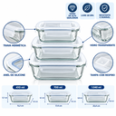 Ver imagem 3 de Conjunto 3 Potes Hermético Vidro – 410ml + 700ml + 1040ml