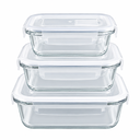 Ver imagem 1 de Conjunto 3 Potes Hermético Vidro – 410ml + 700ml + 1040ml