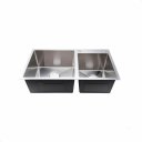Ver imagem 1 de Cuba Dupla Cozinha Aco 304 78x43x22 Cm C/ Valvula Quadrato Chrome - Levo Levo Inox
