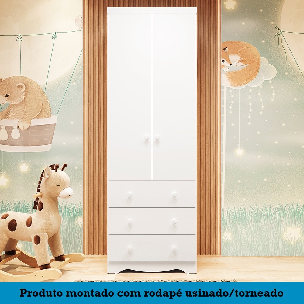 Quarto de Bebê Completo com Guarda Roupa Smim Cômoda Mimo e Berço Uli - 10