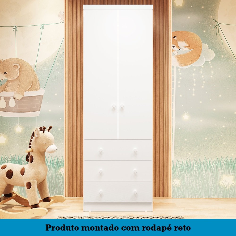 Quarto de Bebê Completo com Guarda Roupa Smim Cômoda Mimo e Berço Uli - 9