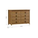 Ver imagem 1 de Cômoda Madeira Maciça Pinus 8 Gavetas Quarto Closet Boho Rústico 125cm