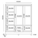 Ver imagem 4 de Guarda Roupa Casal 6 Portas 2 Gavetas 153cm Paraná M07 Freijó/cinza - Mpozenato