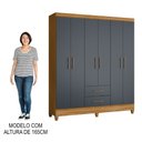 Ver imagem 5 de Guarda Roupa Casal 6 Portas 2 Gavetas 153cm Paraná M07 Freijó/cinza - Mpozenato