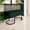Banco Recamier Decorativa Sala Estar Recepção Escritórioluana Base Preta Veludo Verde - 2