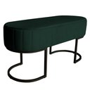 Ver imagem 1 de Banco Recamier Decorativa Sala Estar Recepção Escritórioluana Base Preta Veludo Verde