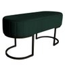 Banco Recamier Decorativa Sala Estar Recepção Escritórioluana Base Preta Veludo Verde - 1