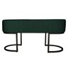 Banco Recamier Decorativa Sala Estar Recepção Escritórioluana Base Preta Veludo Verde - 3