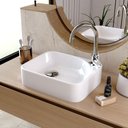 Ver imagem 3 de Cuba de Apoio Retangular para Banheiro Lavabo Cross C01 Ro36w Branco - Lyam