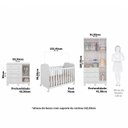 Ver imagem 3 de Quarto de Bebê Completo Berço Guarda Roupa 3 Portas e Cômoda 100% MDF Mimo Espresso Móveis Branco