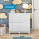 Ver imagem 6 de Quarto de Bebê Completo Berço Guarda Roupa 3 Portas e Cômoda 100% MDF Mimo Espresso Móveis Branc