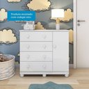 Ver imagem 6 de Quarto de Bebê Completo Berço Guarda Roupa 3 Portas e Cômoda 100% MDF Mimo Espresso Móveis Branco