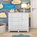Ver imagem 6 de Quarto de Bebê Guarda-Roupa 3 Portas Cômoda e Berço MDF Mimo Espresso Móveis Branco Brilho
