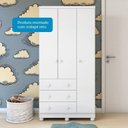 Ver imagem 5 de Quarto de Bebê Completo Berço Guarda Roupa 3 Portas e Cômoda 100% MDF Mimo Espresso Móveis Branco