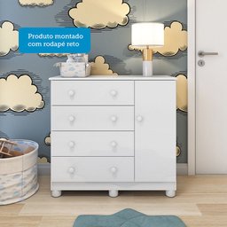 Quarto de Bebê Completo com Guarda Roupa 3 Portas Cômoda e Berço 100% MDF Mimo Espresso Móveis - 6