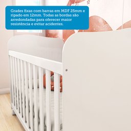 Quarto de Bebê Completo com Guarda Roupa 3 Portas Cômoda e Berço 100% MDF Mimo Espresso Móveis - 7
