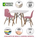 Ver imagem 4 de Conjunto De Mesa Madeira Infantil 68Cm Redondo Branco 2 Cadeiras Rosa Cor: Branco