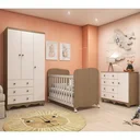 Ver imagem 1 de Quarto de Bebê Completo com Guarda Roupa 3 Portas Cômoda e Berço 100% MDF Mimo Espresso Móveis