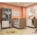 Ver imagem 2 de Quarto de Bebê Completo com Guarda Roupa 3 Portas Cômoda e Berço 100% MDF Mimo Espresso Móveis