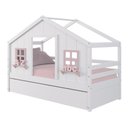 Ver imagem 3 de Bicama Casinha Dos Sonhos Madeira Maciça Branco/ Rosa Megamobilia