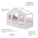 Ver imagem 4 de Bicama Casinha Dos Sonhos Madeira Maciça Branco/ Rosa Megamobilia