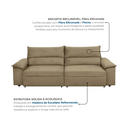 Ver imagem 6 de Sofá Retrátil e Reclinável 3 Lugares Molas Ensacadas 200cm Veludo Malta