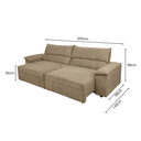 Ver imagem 3 de Sofá Retrátil e Reclinável 3 Lugares Molas Ensacadas 200cm Veludo Malta