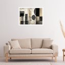 Ver imagem 1 de Quadro Decorativo Preto Bege Abstrato - 50x70cm:moldura Preta