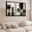 Ver imagem 2 de Quadro Decorativo Preto Bege Abstrato - 50x70cm:moldura Preta