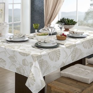 Toalha de Mesa Impermeável Retangular 6 Lugares 140x210cm:folhas