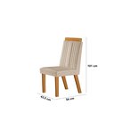 Ver imagem 3 de Conjunto de Jantar Mesa Maia Tampo MDF e Vidro com 6 Cadeiras Catar Marrom/Castanho Cinamomo/Creme/Off White
