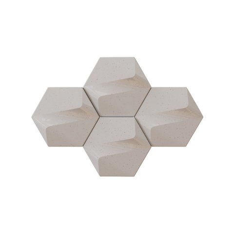 Revestimento Hexagonal 3d - Ferro Fluid - Montizi:granito Branco